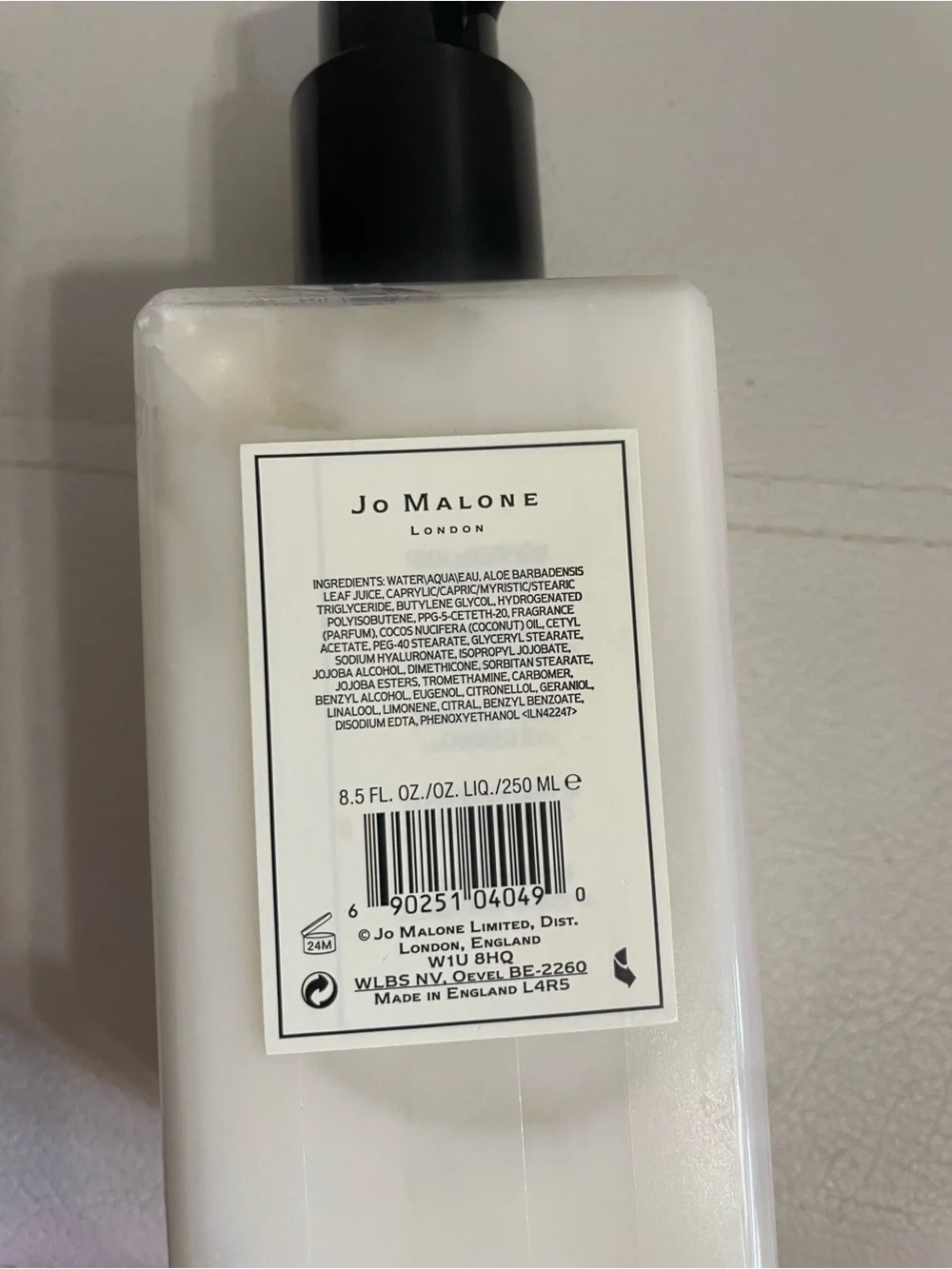 Jo Malone Body & Hand Lotion Bottle - . Red Roses. About 80 percent. Top scent.